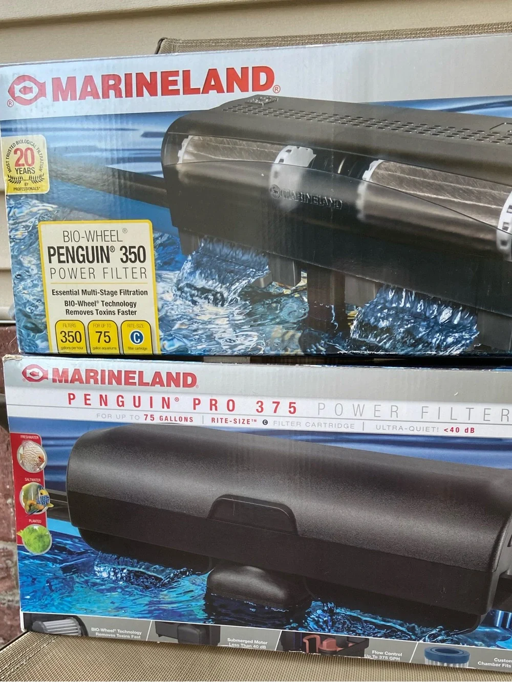 Marineland Penguin Power Filters- 1 Pro375 NWT & 1 Bio-Wheel Pro350 Used Two 4 1